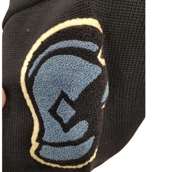 Vintage Whiting 1960's Men's Wool Navy Letterman Cardigan Sweater Size L - Picture 8 of 12